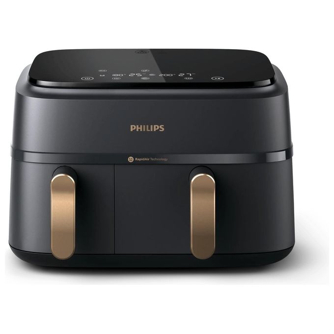 Philips NA352-00 Friggitrice ad aria 9 L 2750 W Doppio Cestello 8 Programmi Display LED colore Antracite