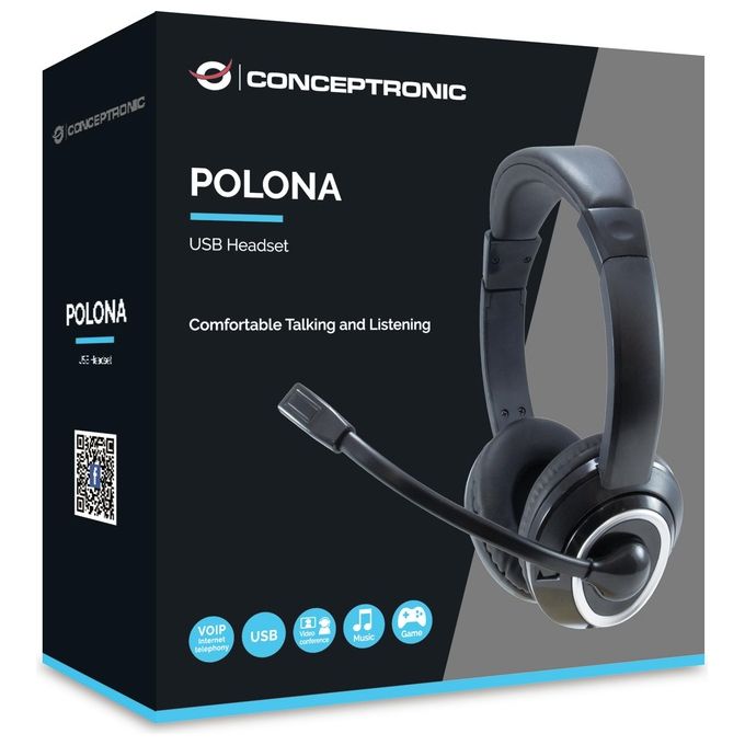 Conceptronic POLONA Home Audio Cuffie Professionali Nero