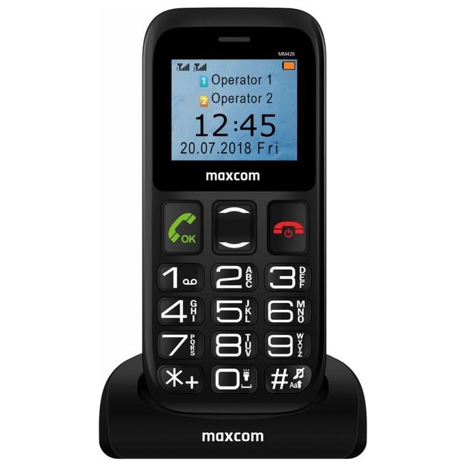 Maxcom MM426 Comfort Telefono per Anziani 1.77'' 2G Tasto SOS Vivavoce microSD 32 GB colore Nero