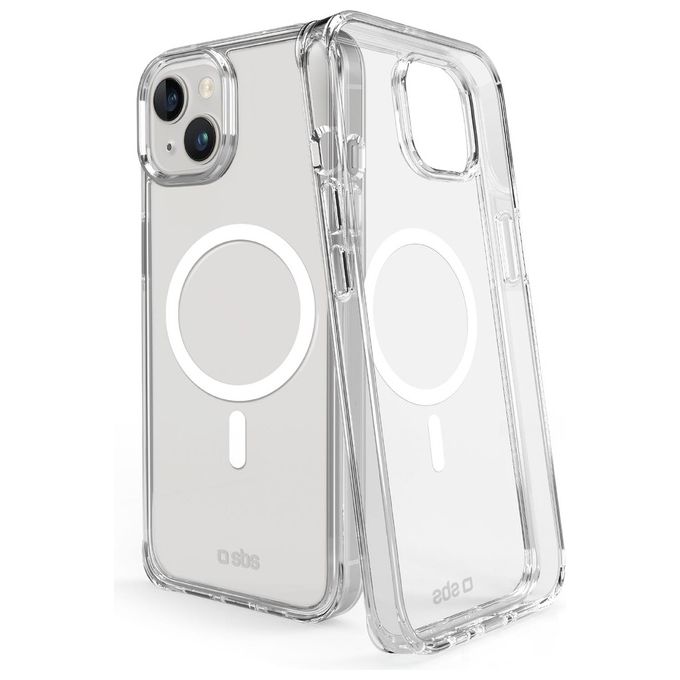 SBS TELIGMAGIP1567T Light Mag Cover Compatibile con MagSafe e Ricarica Wireless per iPhone 15 Plus e 14 Plus colore Trasparente