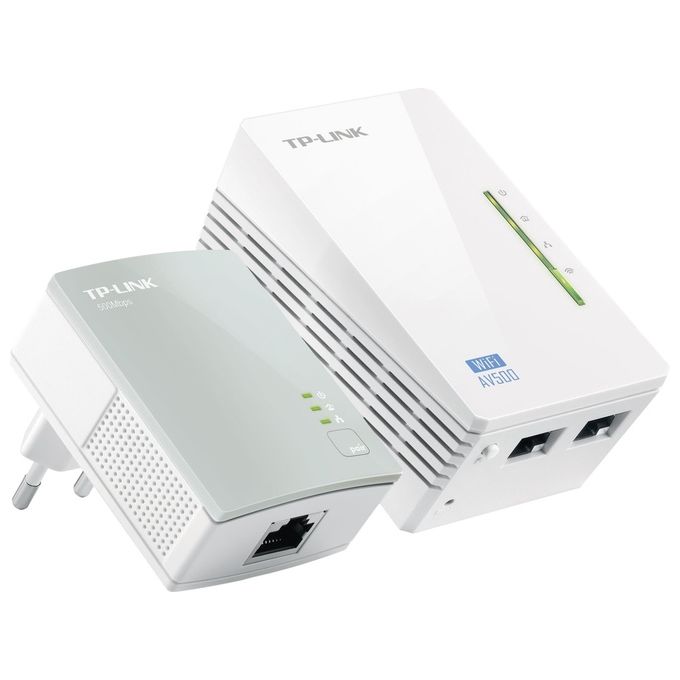 TP-Link TL-WPA4220 Powerline Extender WiFi AV600 Mbps Wireless N 300 Mbps HomePlug AV2 2 Porte Ethernet Plug and Play