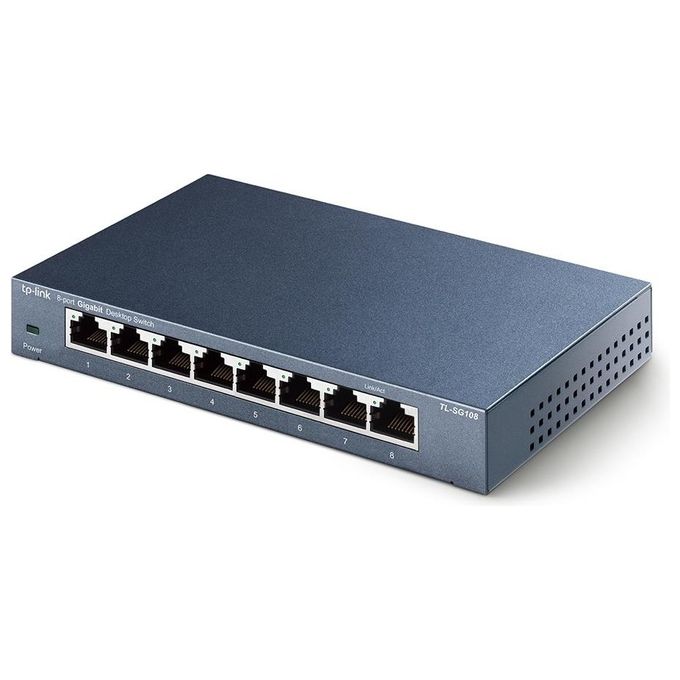 TP-Link TL-SG108 Switch Ethernet Gigabit 8 porte Non gestito 10-100-1000Mbps Nero