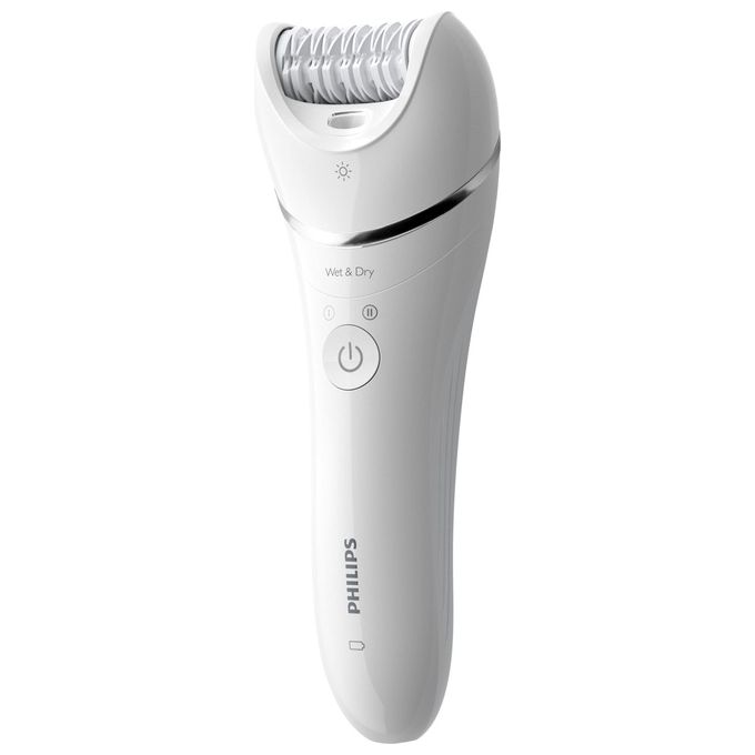 Philips BRE700-00 Serie 8000 Epilatore Wet and Dry 32 Pinzette Ceramica Cordless 40 min autonomia colore Bianco Argento