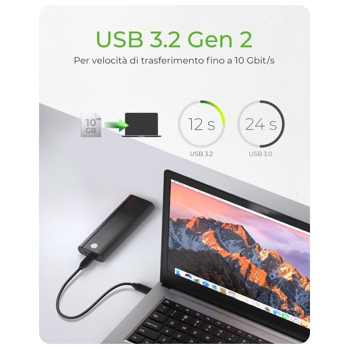 ICY BOX IB-1807MT-C31 Box esterno SSD M.2 NVMe USB 3.2 Gen 2 Type-C 10 Gbit-s colore Nero