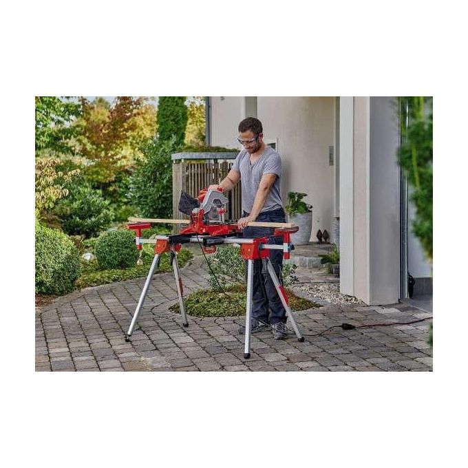 Einhell 4310615 MSS 1610 Banchetto per Sega Estensibile in Alluminio 100 Kg portata 845 mm altezza colore Nero Rosso