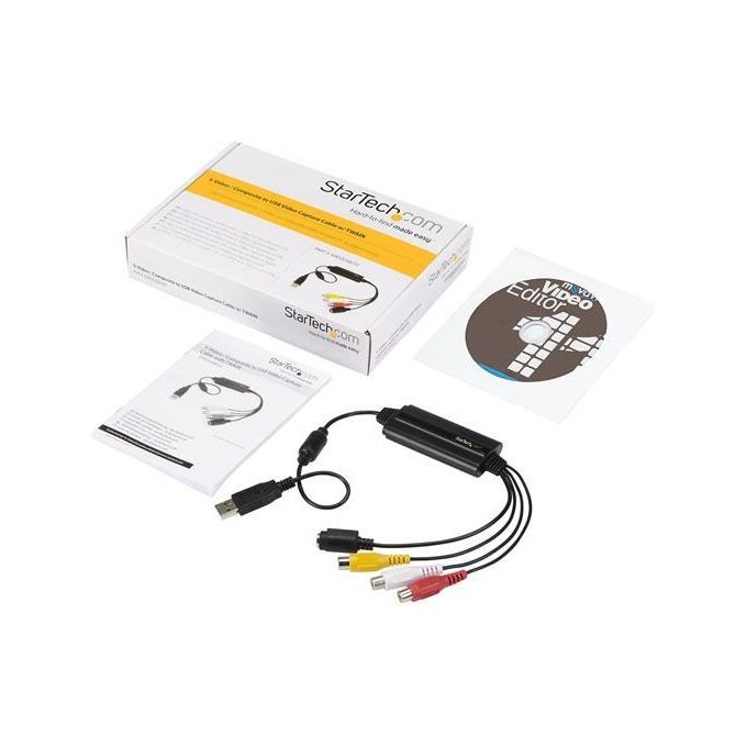 StarTech.com SVID2USB232 Adattatore di Acquisizione Video S-Video Composito USB 2.0 con Supporto TWAIN Risoluzione Massima 720 x 576 Pixel colore Nero