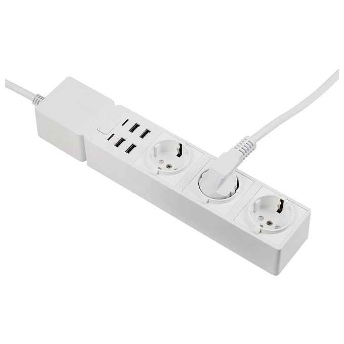 Edimax Presa Multipla con Protezione Sovratensione con 3 AC Porte e 4 Usb
