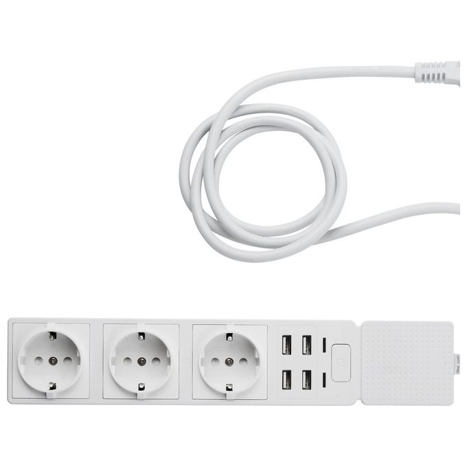 Edimax Presa Multipla con Protezione Sovratensione con 3 AC Porte e 4 Usb