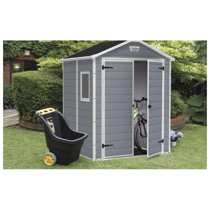 Keter Casetta da Giardino Manor 6X5 in Resina 185x152x226h Grigio