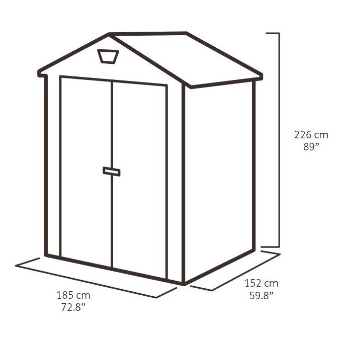 Keter Casetta da Giardino Manor 6X5 in Resina 185x152x226h Grigio