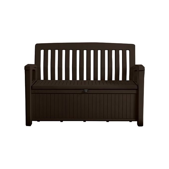 Keter Cassapanca Patio Bench in Resina 132 7x61 2x89 5H con Capacita' 227 Lt Grafite per Arredo Giardino