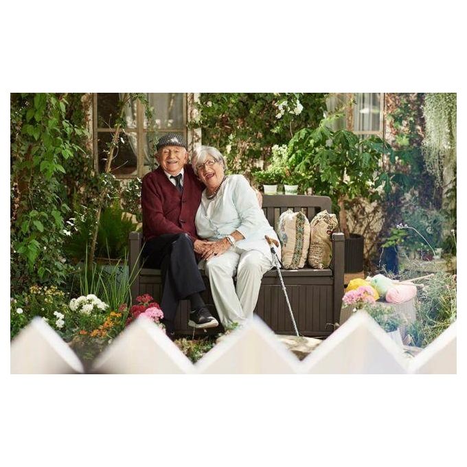 Keter Cassapanca Patio Bench in Resina 132 7x61 2x89 5H con Capacita' 227 Lt Grafite per Arredo Giardino