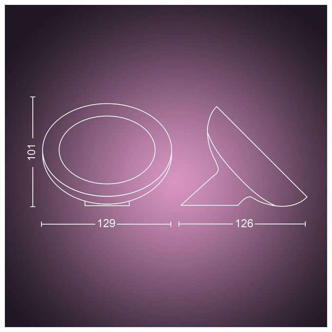 Philips Lampada Hue Bloom Led 7.1W Nero, 16 Milioni di Colori, Ambiance Bianco e Colore, 2000-6500 K Decorativa