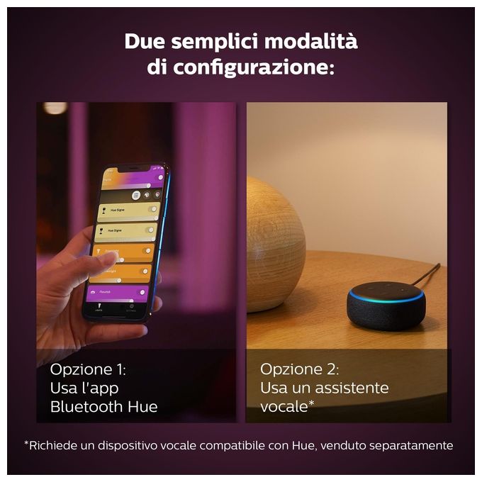 Philips Hue Play Lampada Led Connessa Unita' Base con Alimentatore 2 Pezzi Nero