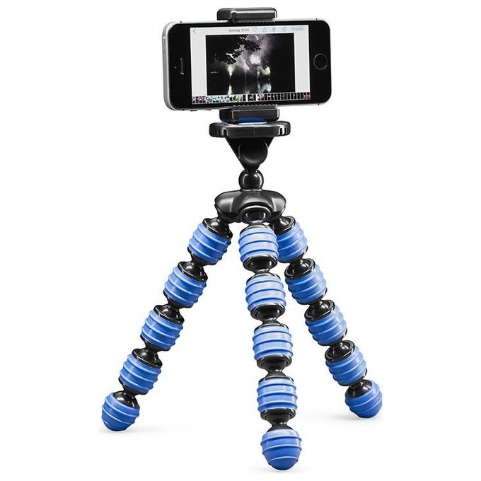 Cullmann Alpha 350 Mobile Flessibile Mini Treppiede con Supporto per Smartphone Blu