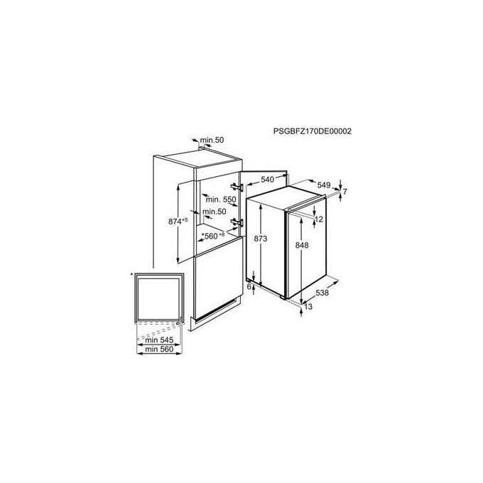 Electrolux LUB3AE88S Serie 600 Congelatore Verticale da Incasso 98 L 87.3 cm Classe E 34 dB Low Frost colore Bianco