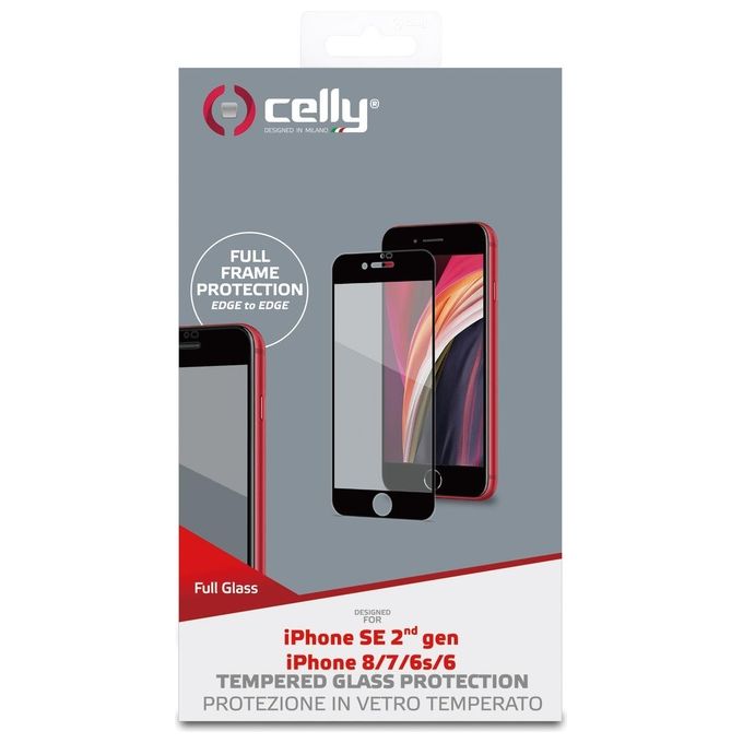 Celly Full Glass per iPhone Se 2nd Gen Nero