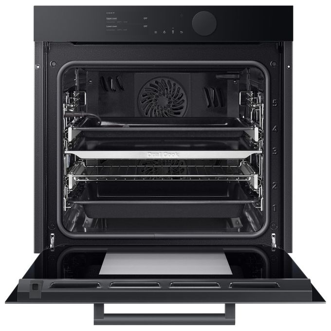 Samsung NV75T9579CD Infinite Line Forno Elettrico Multifunzione Dual Cook da Incasso Pirolitico Capacita' 75 Litri Classe Energetica A+ 50 Funzioni Wi-Fi Display Touch 60 cm Graphite Grey