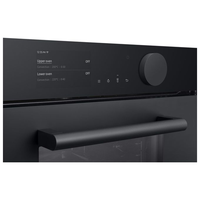 Samsung NV75T9579CD Infinite Line Forno Elettrico Multifunzione Dual Cook da Incasso Pirolitico Capacita' 75 Litri Classe Energetica A+ 50 Funzioni Wi-Fi Display Touch 60 cm Graphite Grey