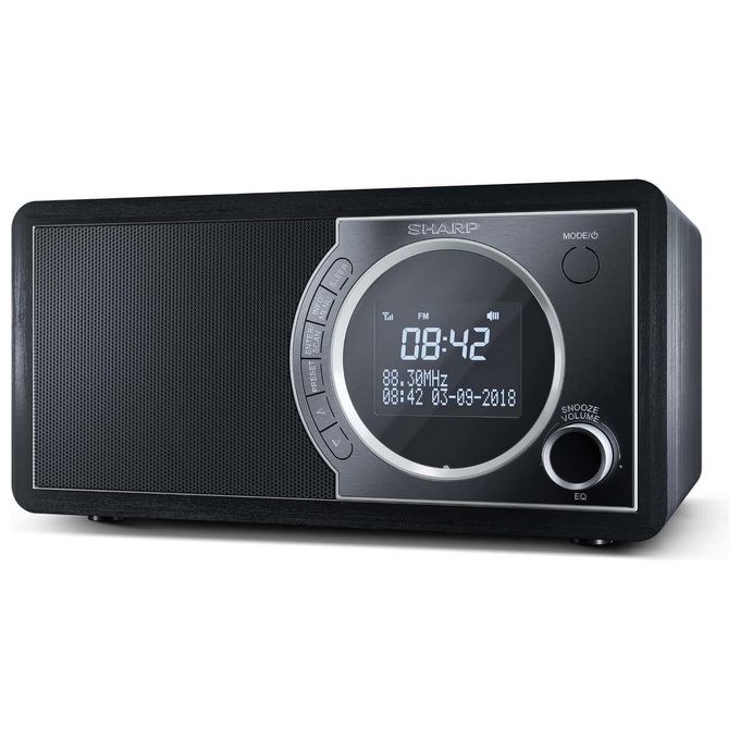 Sharp Radio Digitale Portatile con DAB-DAB+-FM Bluetooth 4.2 Nero