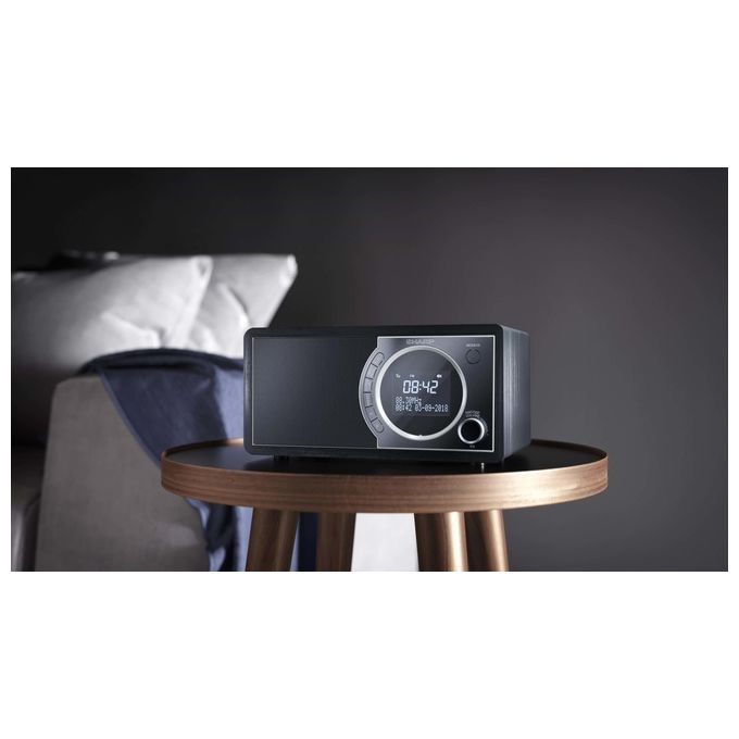 Sharp Radio Digitale Portatile con DAB-DAB+-FM Bluetooth 4.2 Nero