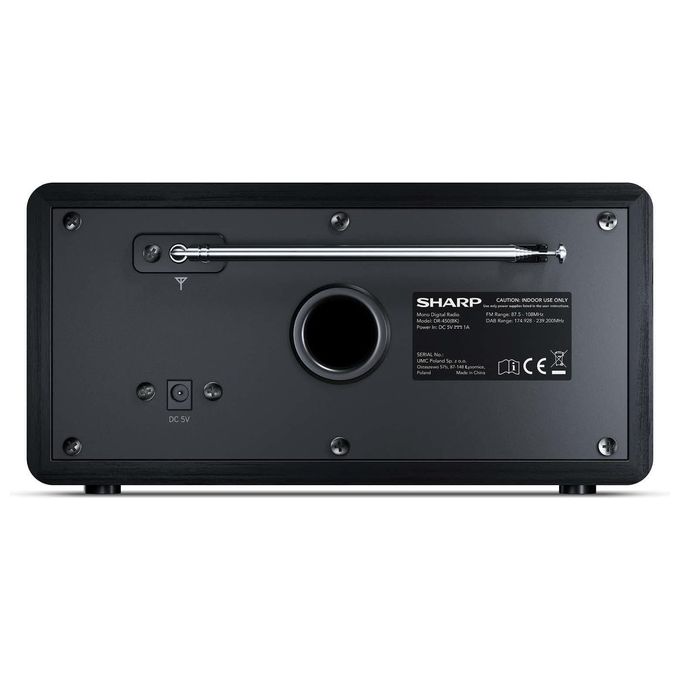 Sharp Radio Digitale Portatile con DAB-DAB+-FM Bluetooth 4.2 Nero