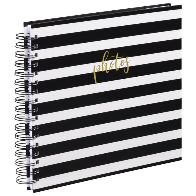 Hama Album Fotografico Blocks Spirale Nero-Bianco 28x24cm 50 Pagine Bianche