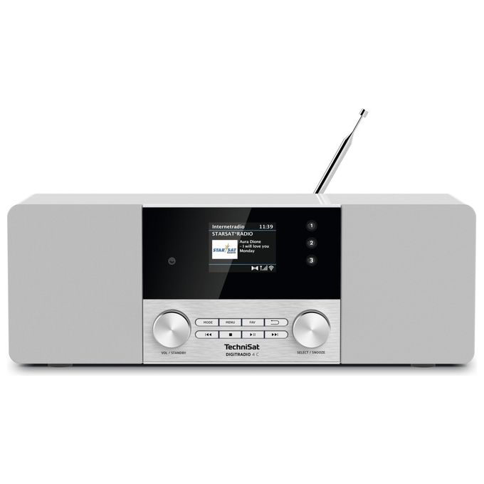 TechniSat 0001-3937 DIGITRADIO 4 C Radio da Scrivania DAB+ FM Bluetooth 20 W RMS Altoparlanti ELAC colore Bianco