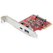 StarTech.com PEXUSB311AC3 Scheda PCIe 2 Porte USB-A USB-C USB 3.2 Gen 2 10 Gbps UASP colore Rosso
