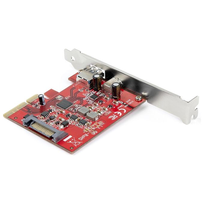 StarTech.com PEXUSB311AC3 Scheda PCIe 2 Porte USB-A USB-C USB 3.2 Gen 2 10 Gbps UASP colore Rosso