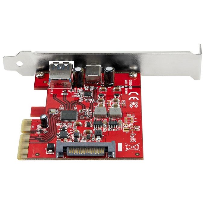 StarTech.com PEXUSB311AC3 Scheda PCIe 2 Porte USB-A USB-C USB 3.2 Gen 2 10 Gbps UASP colore Rosso