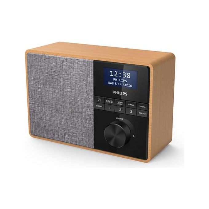 Philips TAR5505-10 Radio Portatile Digitale DAB DAB+ FM Bluetooth 5.0 5W Display LCD colore Nero Grigio Legno