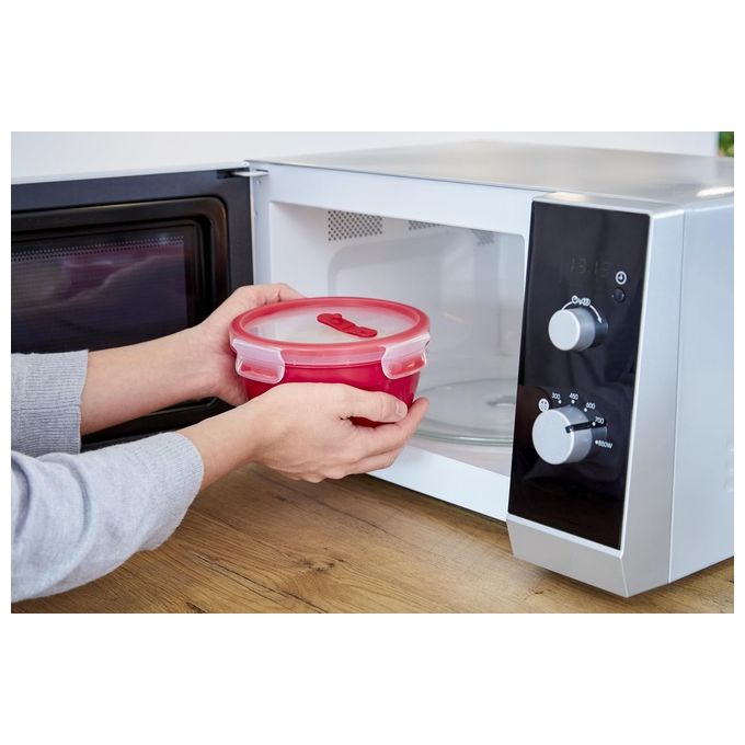 Emsa Clip e Micro Contenitore Rotondo Microonde Rosso 1.1 Litro