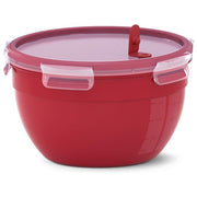 Emsa Clip e Micro Contenitore Rotondo Microonde Rosso 2.6 Litri