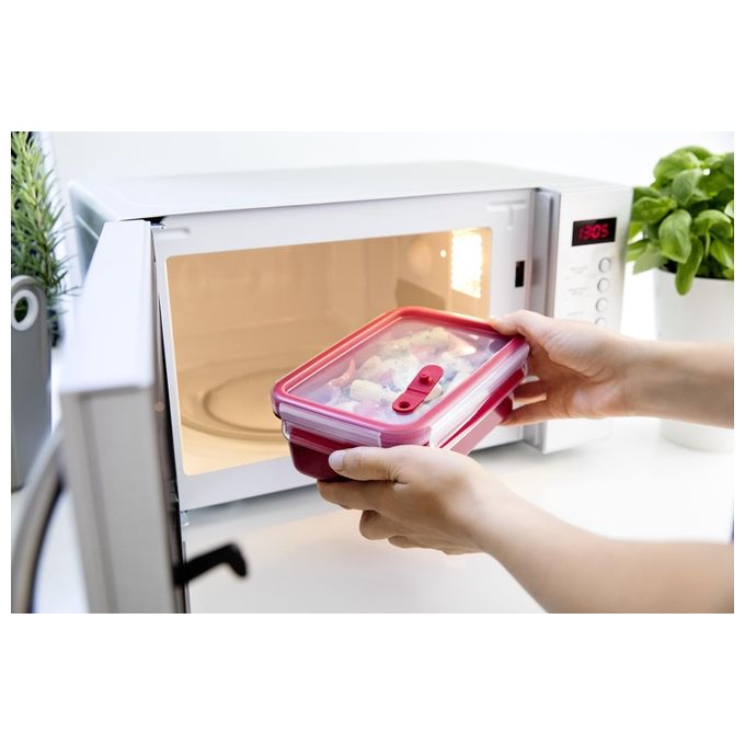 Emsa 517773 Clip and Micro Contenitore per Alimenti Ermetico per Microonde 1 L colore Rosso