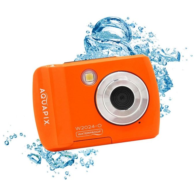 Easypix W2024-O Aquapix W2024 Splash Fotocamera Digitale Impermeabile fino a 3 m Risoluzione 16 MP Zoom Digitale 8x Display 6,1 cm colore Arancione