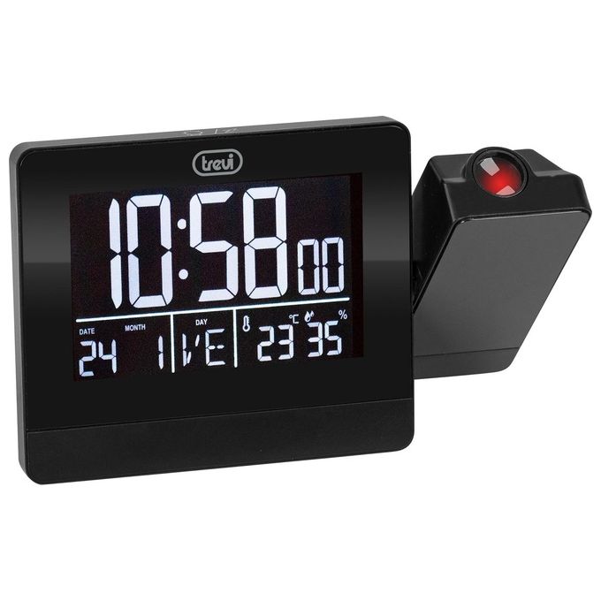 Trevi EC 884 PJ Orologio-Sveglia Digitale con Proiezione Orario Nero