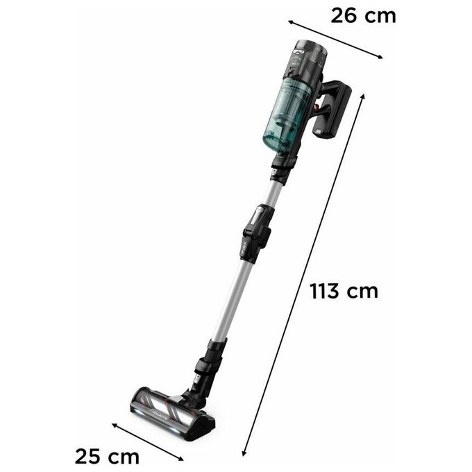 Rowenta RH9A32WO X-Force Flex 13.60 Aspirapolvere Scopa Elettrica Senza Filo Ciclonica 0.65 L 150 AW 60 min 84 dB colore Alluminio Verde
