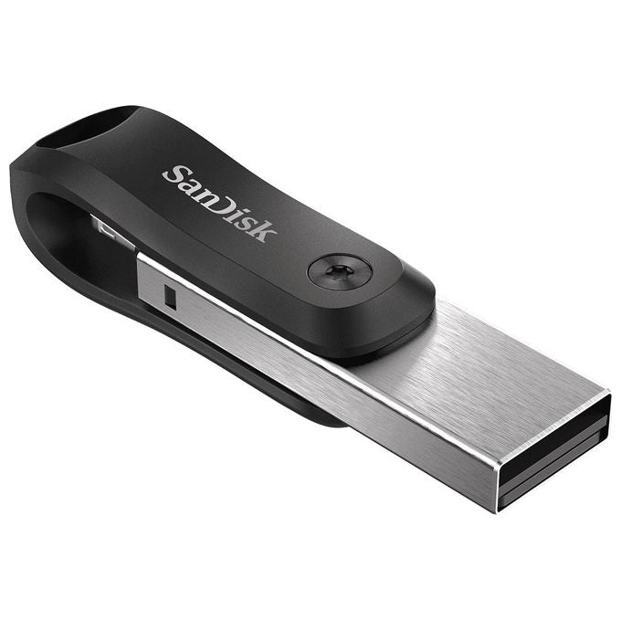 SanDisk SDIX60N-064G-GN6NN iXpand Go Chiavetta USB 64 GB USB Type-A Lightning 3.2 Gen 2 per iPhone iPad colore Nero Argento