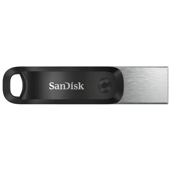 SanDisk SDIX60N-064G-GN6NN iXpand Go Chiavetta USB 64 GB USB Type-A Lightning 3.2 Gen 2 per iPhone iPad colore Nero Argento