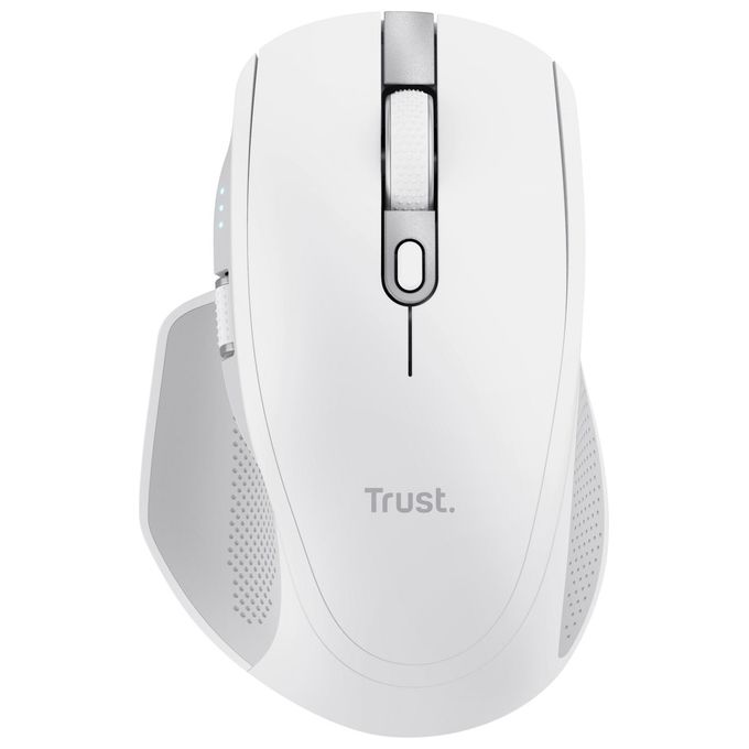Trust 24935 Ozaa+ Mouse Ufficio Wireless 2.4 GHz + Bluetooth 3200 DPI 6 Pulsanti Silenziosi Scrolling Orizzontale Ricaricabile colore Bianco
