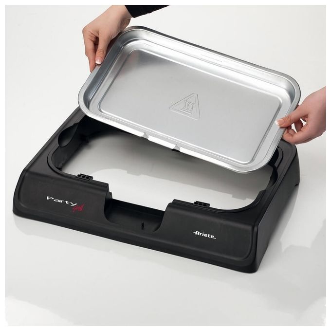 Ariete 723 Party Grill Barbecue Elettrico da Tavolo 2000W Termostato Regolabile Vassoio Raccogli Grasso colore Nero