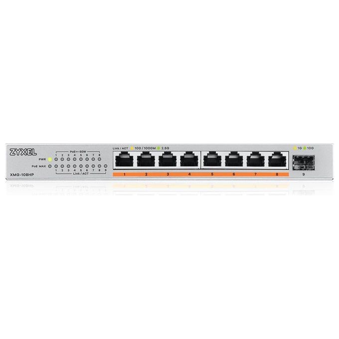 Zyxel XMG-108HP-EU0101F XMG-108 Switch Non Gestito 8 Porte 2.5G PoE++ 10G SFP+ colore Nero