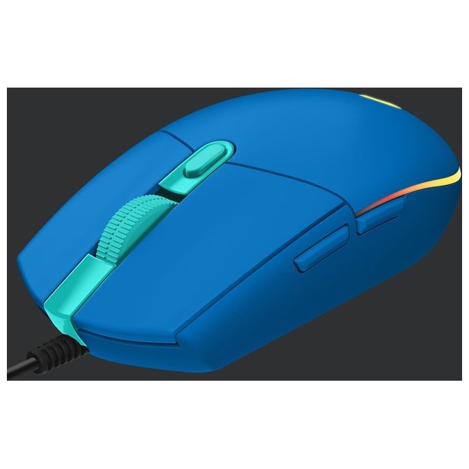 Logitech G 910-005798 G203 LIGHTSYNC Mouse Gaming 8000 DPI USB Tipo A 6 Pulsanti Programmabili 1000 Hz colore Blu