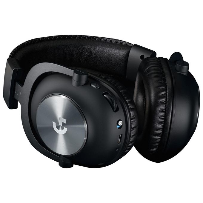 Logitech G Cuffie da gioco wireless PRO X LIGHTSPEED, Blue VO! CE Mic Filter Tech, driver PRO-G da 50 mm, cuffie DTS: suono surround X 2.0, memory foam, durata della batteria di oltre 20 ore - nero
