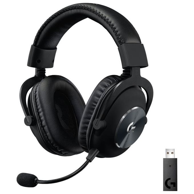 Logitech G Cuffie da gioco wireless PRO X LIGHTSPEED, Blue VO! CE Mic Filter Tech, driver PRO-G da 50 mm, cuffie DTS: suono surround X 2.0, memory foam, durata della batteria di oltre 20 ore - nero