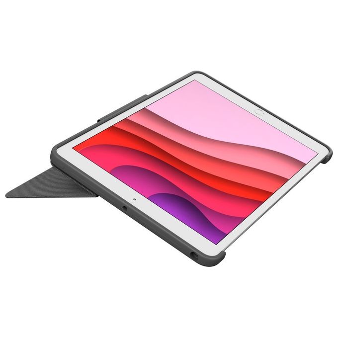 Logitech 920-009626 Combo Touch Custodia con Tastiera Retroilluminata Trackpad Smart Connector per iPad 7a 8a 9a gen Layout QWERTY Italiano colore Grafite
