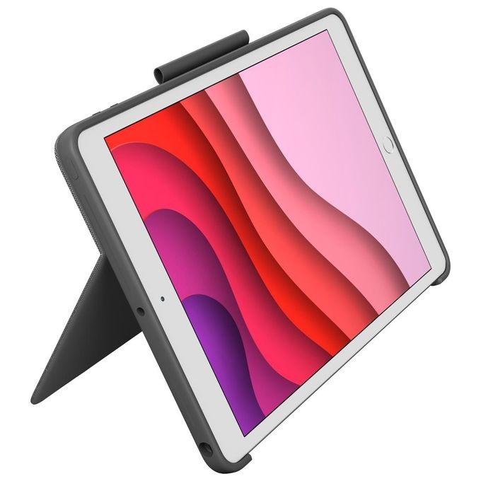 Logitech 920-009626 Combo Touch Custodia con Tastiera Retroilluminata Trackpad Smart Connector per iPad 7a 8a 9a gen Layout QWERTY Italiano colore Grafite