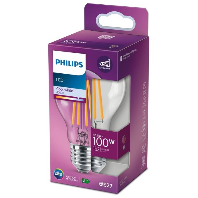 Philips Goccia Lampadina Led 100W e27 Luce Bianco Freddo