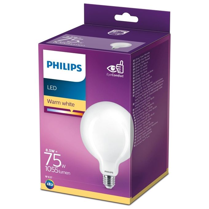 Philips Globo Lampadina Led 75W e27 Luce Bianco Caldo